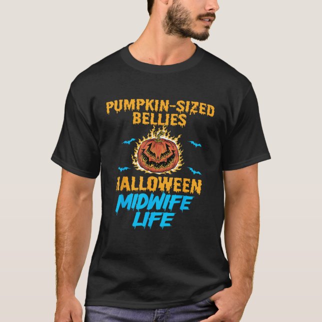 Camiseta Partera de Halloween Asistente para parto Enfermer (Anverso)