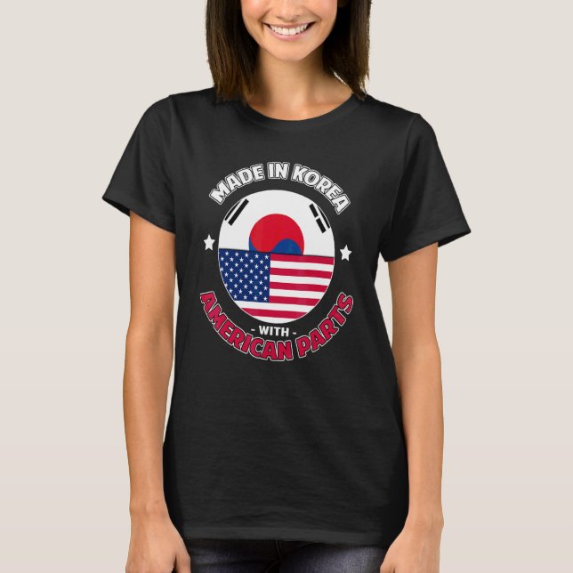 Camiseta Partes Coreano Americano Ascendencia Corea del Sur (Anverso)