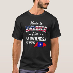 Camiseta Partes de Taiwán americano Mapa de Taiwán Bandera 