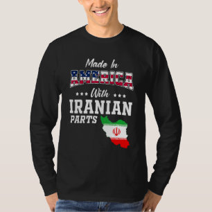 Camiseta Partes iraníes de América Mapa de Irán Bandera de 