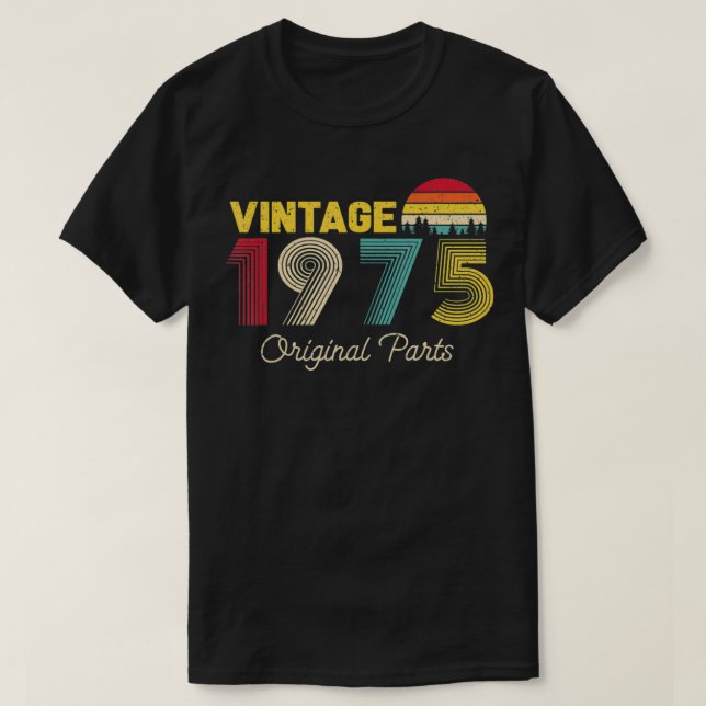 Camiseta Partes originales antiguas 1975 Guay Hombres y muj (Diseño del anverso)
