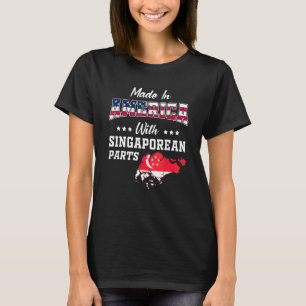 Camiseta Partes Singapurenses Americanas Mapa de Singapur B