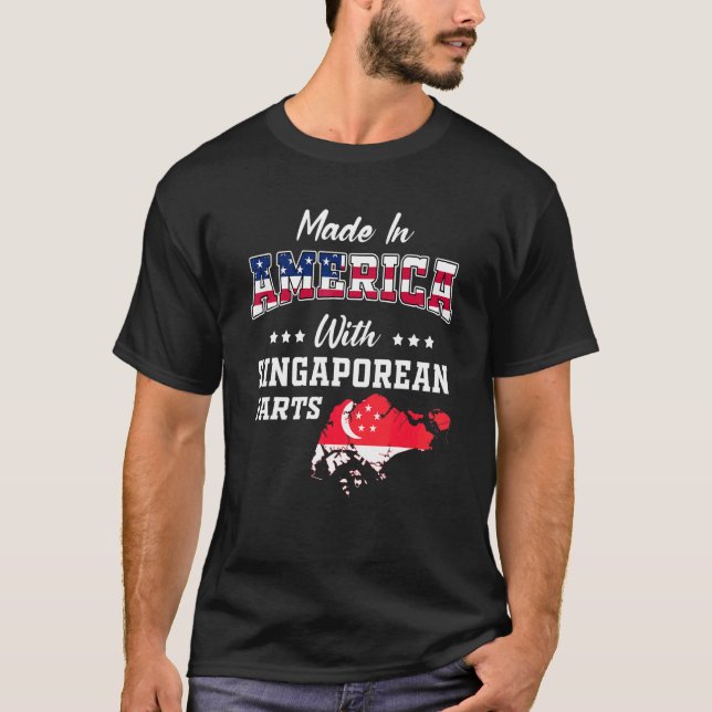 Camiseta Partes Singapurenses Americanas Mapa de Singapur B (Anverso)