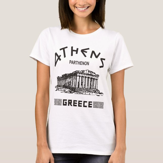 Camiseta Parthenon - Atenas - Griego (negro) (Anverso)