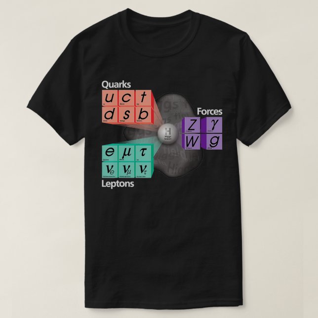 Camiseta Partículas Modelo estándar Higgs Boson Physictics  (Diseño del anverso)
