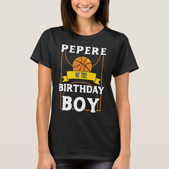 Camiseta Partida De Bday De Baller De Baloncesto De Cumplea (Anverso)