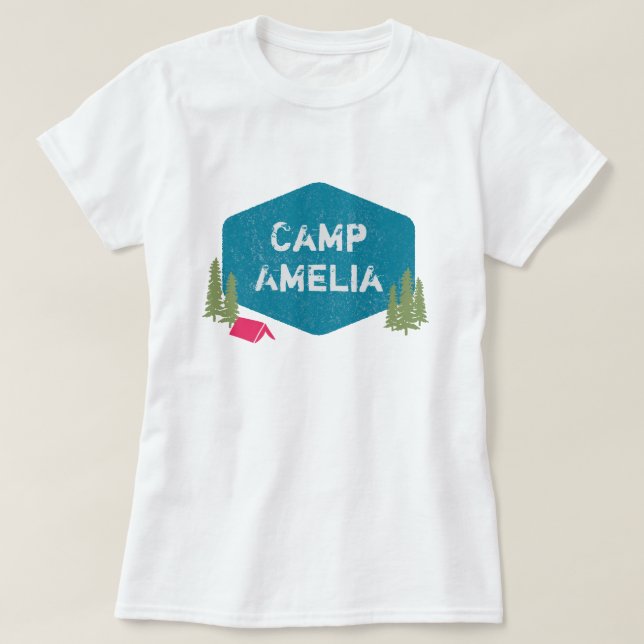 Camiseta Partida de cumpleaños nombre de campamento persona (Diseño del anverso)