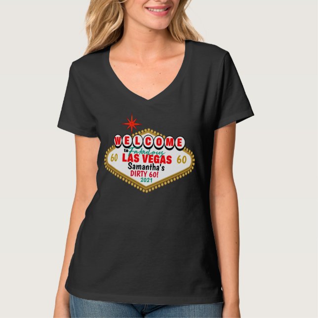 Camiseta Partida de cumpleaños sucia de Las Vegas Coinciden (Anverso)