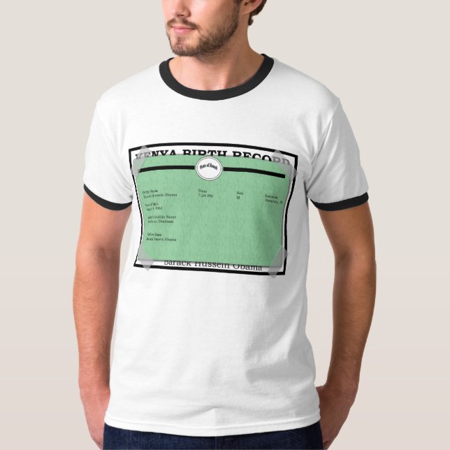 Camiseta partida de nacimiento de obama (Anverso)