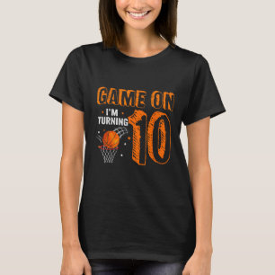Camiseta Partida I'm Turning 10 Básquetball 10th Birthday B