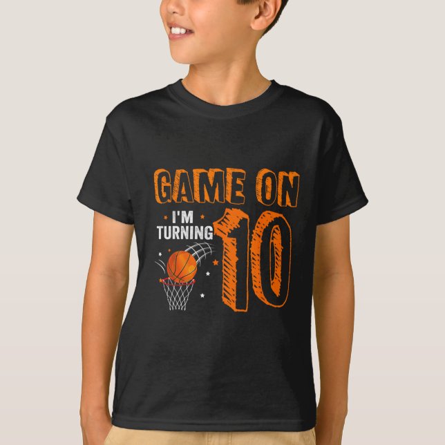 Camiseta Partida I'm Turning 10 Básquetball 10th Birthday B (Anverso)