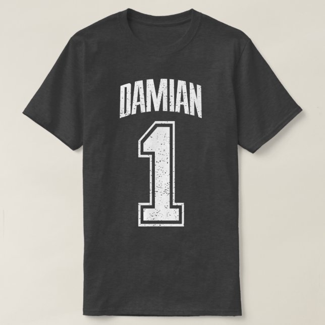 Camiseta Partidario de Damian Número 1 Gran Fan (Diseño del anverso)