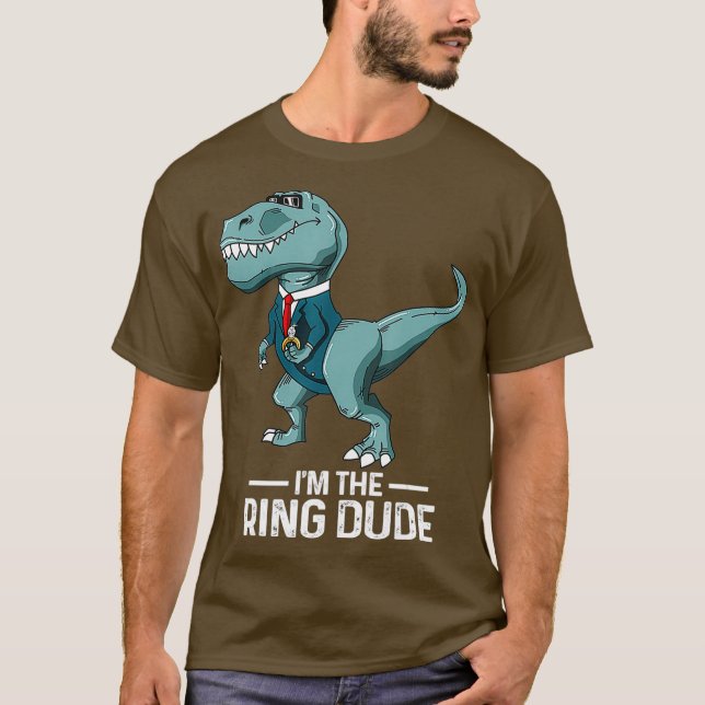Camiseta Partido de Boda de Dinosaurios T-Rex (Anverso)