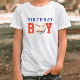 Camiseta Partido de cumpleaños de Beisbol Red White & Blue 