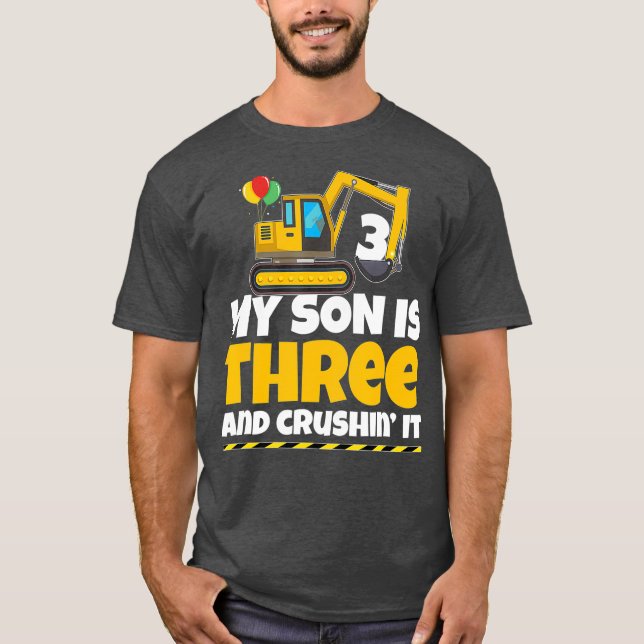 Camiseta Partido de cumpleaños de construcción hijo de niño (Anverso)