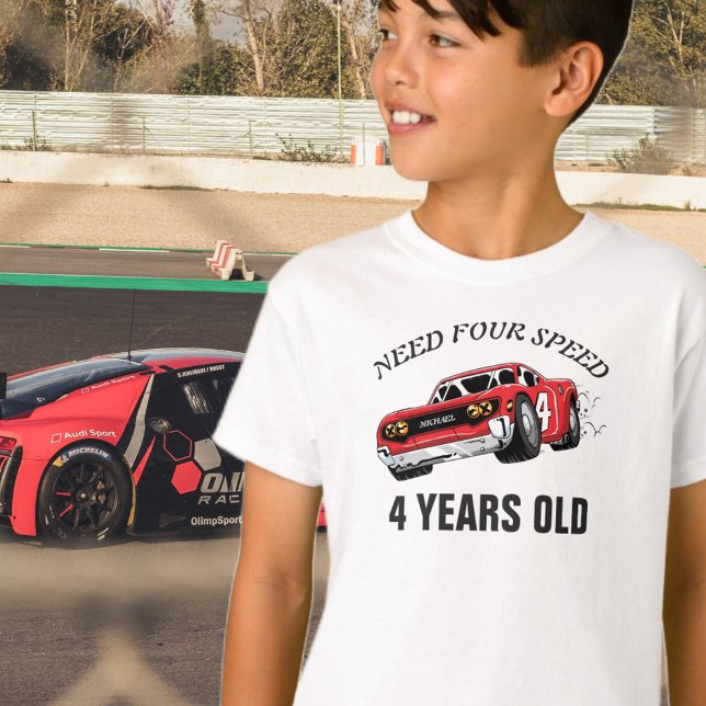 Camiseta Partido de Cumpleaños de los Coches de Carrera Roj (Subido por el creador)