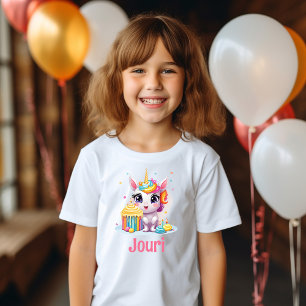Camiseta Partido de cumpleaños de unicornio Chica personali