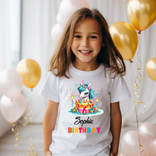 Camiseta Partido de cumpleaños de unicornio Chica personali