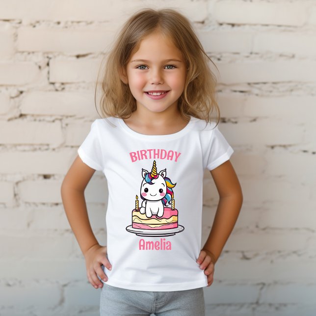 Camiseta Partido de cumpleaños de unicornio Chica personali (Subido por el creador)