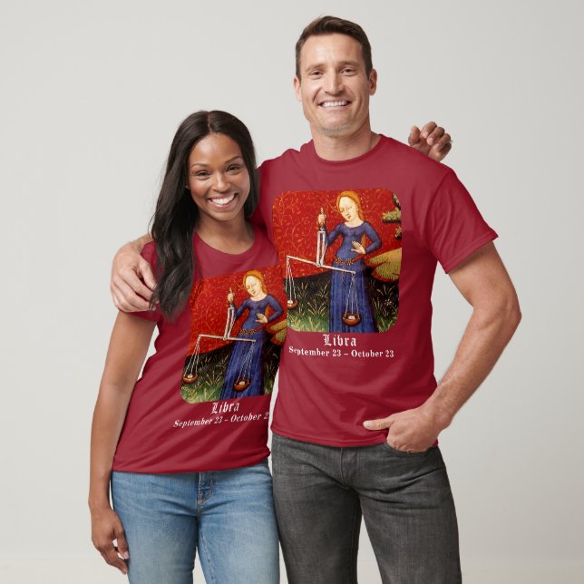 Camiseta Partido de Cumpleaños del Rótulo Libra Zodiac (Unisexo)