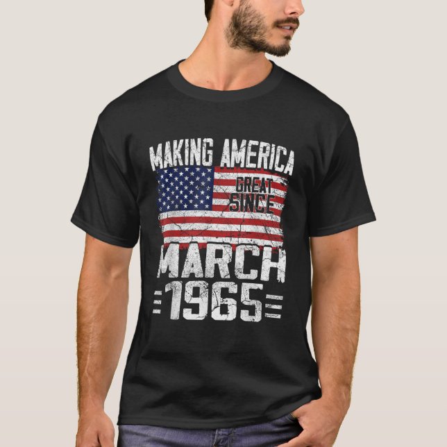 Camiseta Partido De Cumpleaños Nacido En Marzo De 1965 Amer (Anverso)