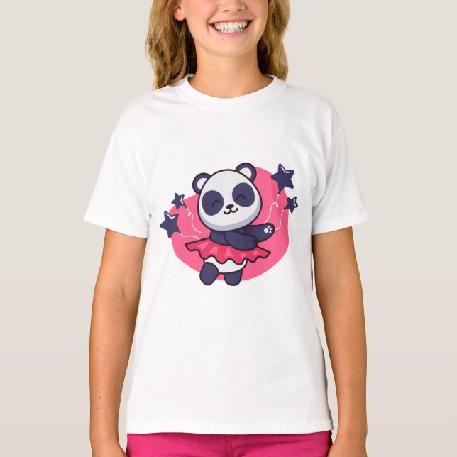 Camiseta Partido de Cumpleaños Panda Dance Cute (Anverso)