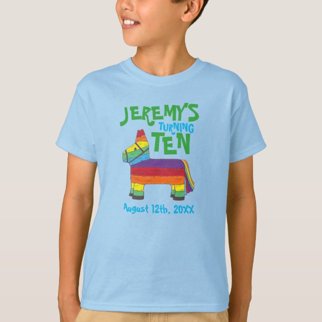Camiseta Partido de Cumpleaños Personalizado Favor de Rainb (Anverso)