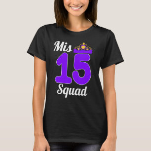 Camiseta Partido de cumpleaños violeta Quinceanera del MIS