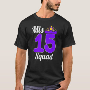 Camiseta Partido de cumpleaños violeta Quinceanera del MIS 