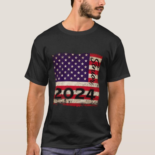 Camiseta Partido De Graduación De Bandera Estadounidense Su (Anverso)