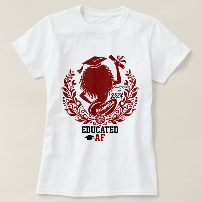Camiseta Partido de Graduación Maroon del Equipo Twerk "Edu (Diseño del anverso)