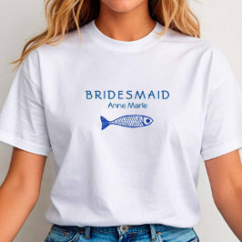 Camiseta Partido de la Boda Blanca y Azul del Pescado Coste
