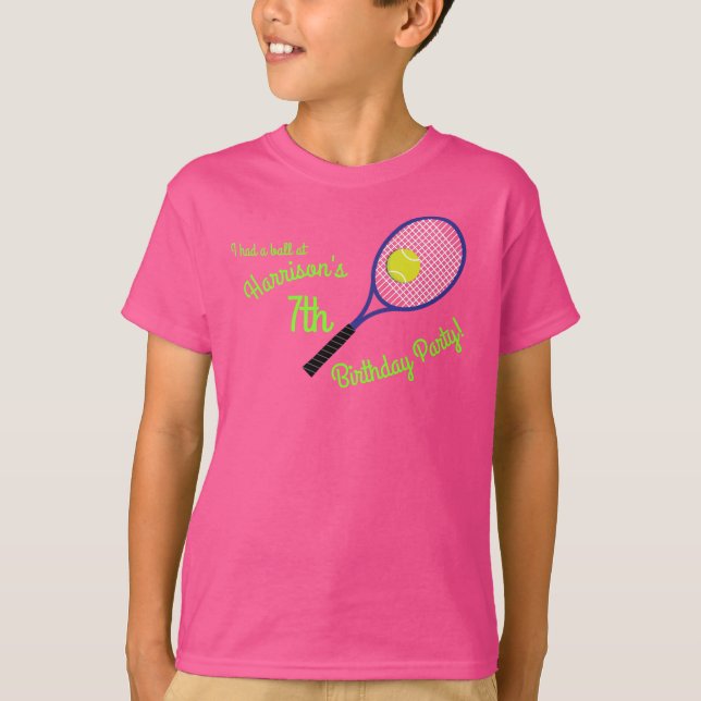 Camiseta Partido de los Años Deportivos de Tenis Rosa (Anverso)