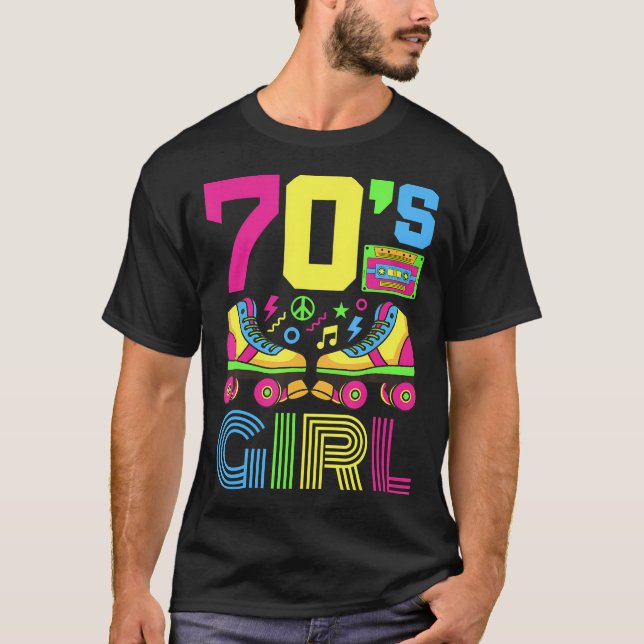 Camiseta Partido De Moda De Los Años 70 Chica De Los 70 (Anverso)