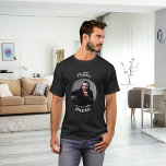Camiseta Partido de solteros de fotografía blanco negro y g<br><div class="desc">Personalice y agregue una foto al marco circular. ¡Agrega un nombre</div>