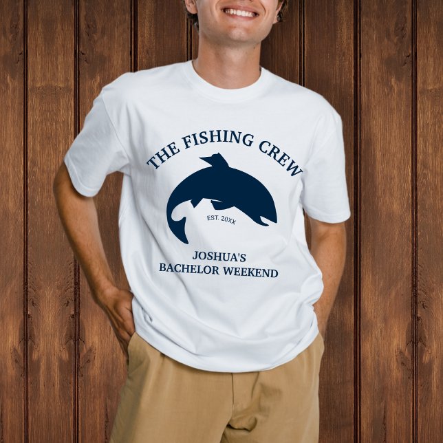 Camiseta Partido del Soltero Pesquero (The Fishing Crew Fishing Bachelor Party T-Shirt)