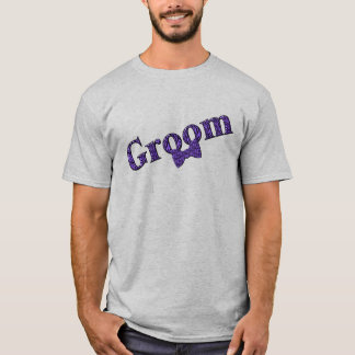 Camiseta Partido Groom Purple Zebra Print Wedding