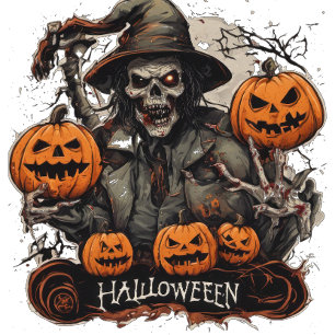 Camiseta Partido Halloween de Calabaza naranja