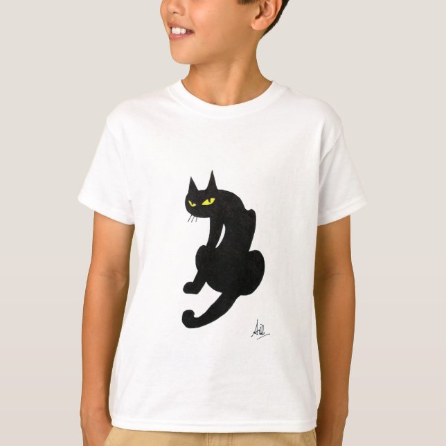 CAMISETA PARTIDO HALLOWEEN DE CAT EN NEGRO (Anverso)