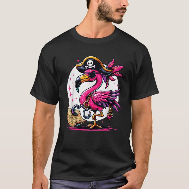 Camiseta Partido Halloween de Flamingo Rosa del Pirata Joll (Anverso)