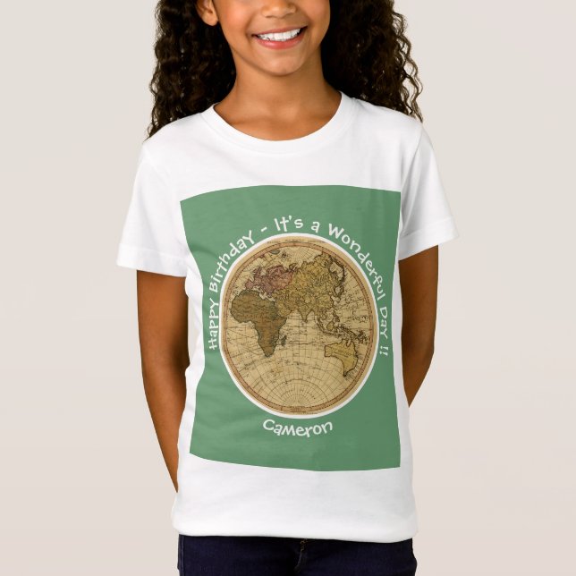 Camiseta Partido Temático del Mapa del Hemisferio Oriental  (Anverso)