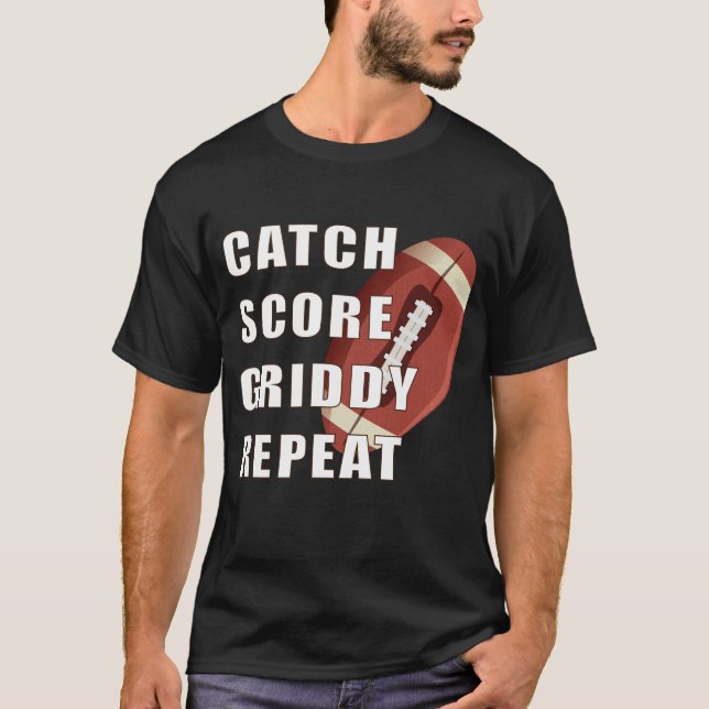 Camiseta partitura de agarre repetida, fútbol americano (Anverso)