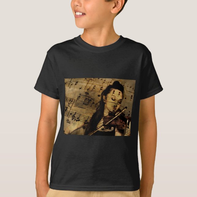 Camiseta Partitura del violín (Anverso)
