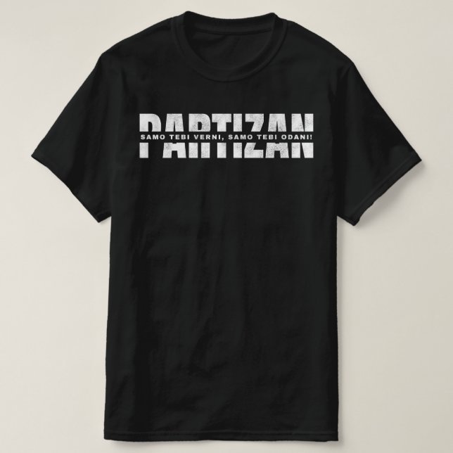 Camiseta PARTIZAN Texto Blanco  (Diseño del anverso)