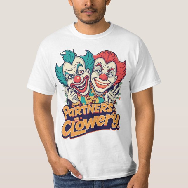 Camiseta Partners in Clowery (Funny Clown Pun) (Anverso)