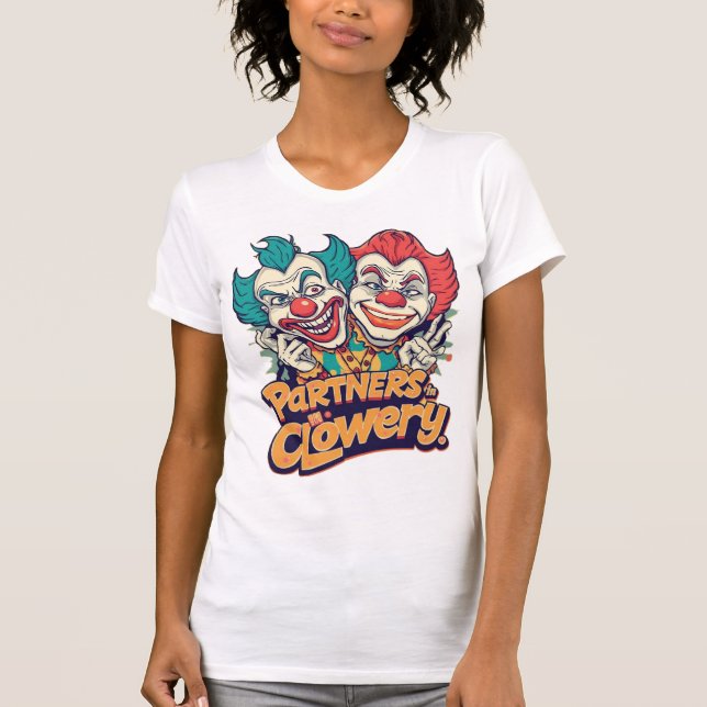 Camiseta Partners in Clowery (Funny Clown Pun) (Anverso)