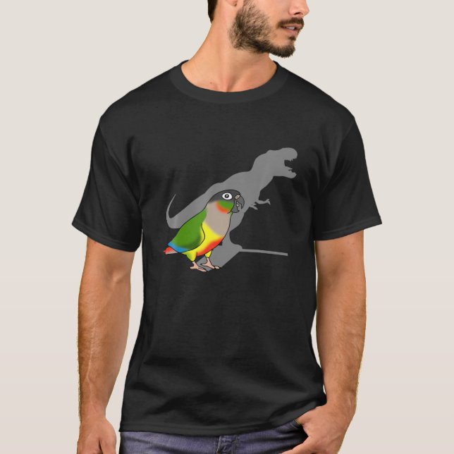Camiseta Parto amarillo de conure Rex Funny Dinosaur Parrot (Anverso)