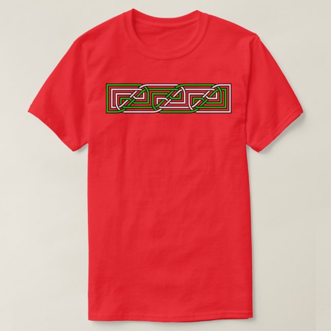 Camiseta Parto de nudo rectangular céltico interconectado d (Diseño del anverso)