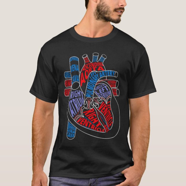 Camiseta Parts Of Heart Anatomical Heart Gift For Cardiolog (Anverso)