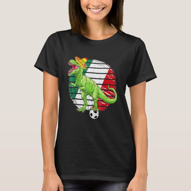 Camiseta Party Mexican Flag Boys Dinosaur Trex Soccer T (Anverso)